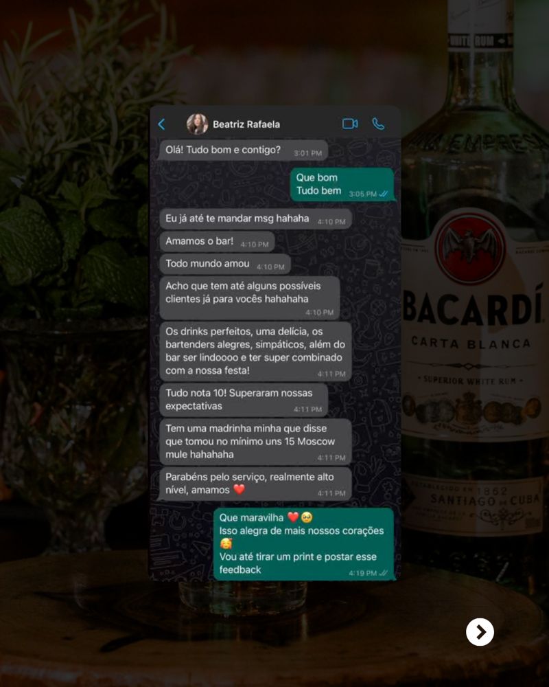 Depoimento de Beatriz Rafaela (festa): 'amamos o bar, tudo nota 10, superaram nossas expectativas, realmente alto nível'
